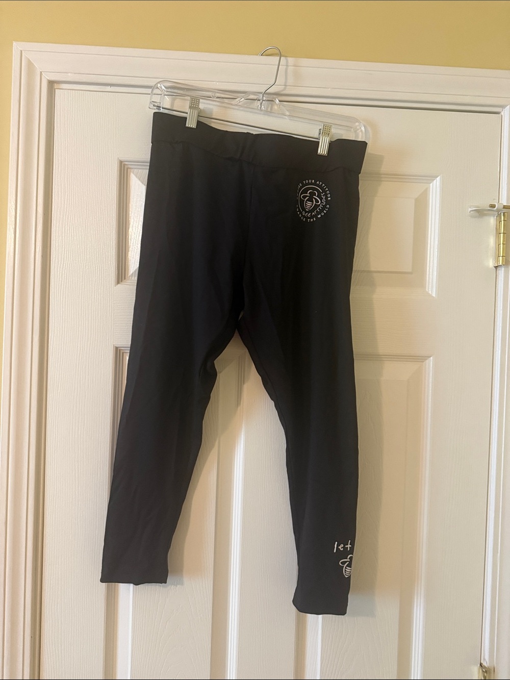 Women's Black Performance Leggings with Subtle Logo